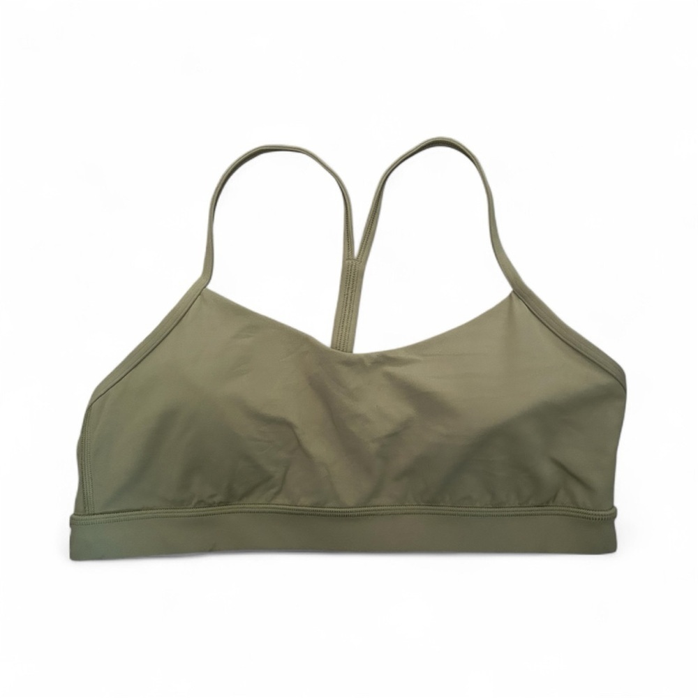 Lululemon Flow Y Nulu Olive Green Women's sports bra Sz 12, 019